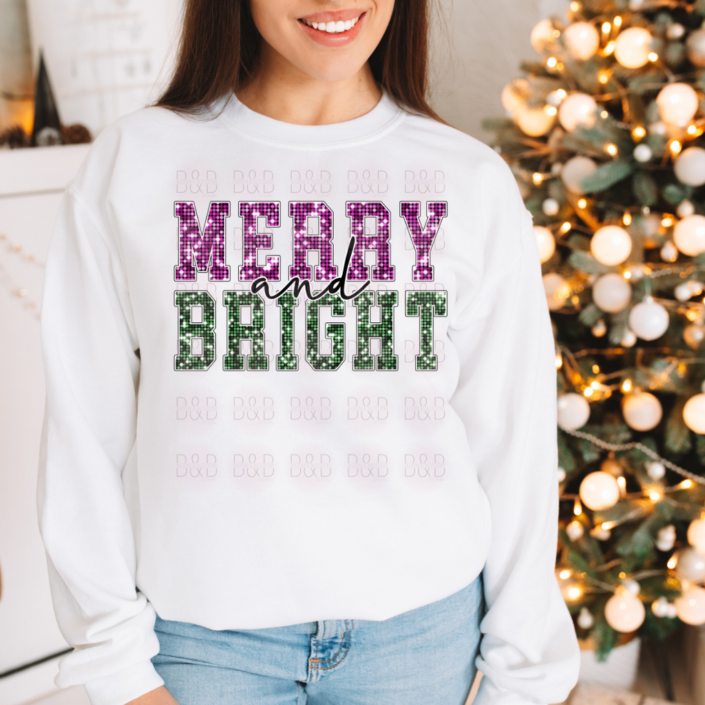 Merry And Bright Sequins - Direct To Film Transfer
