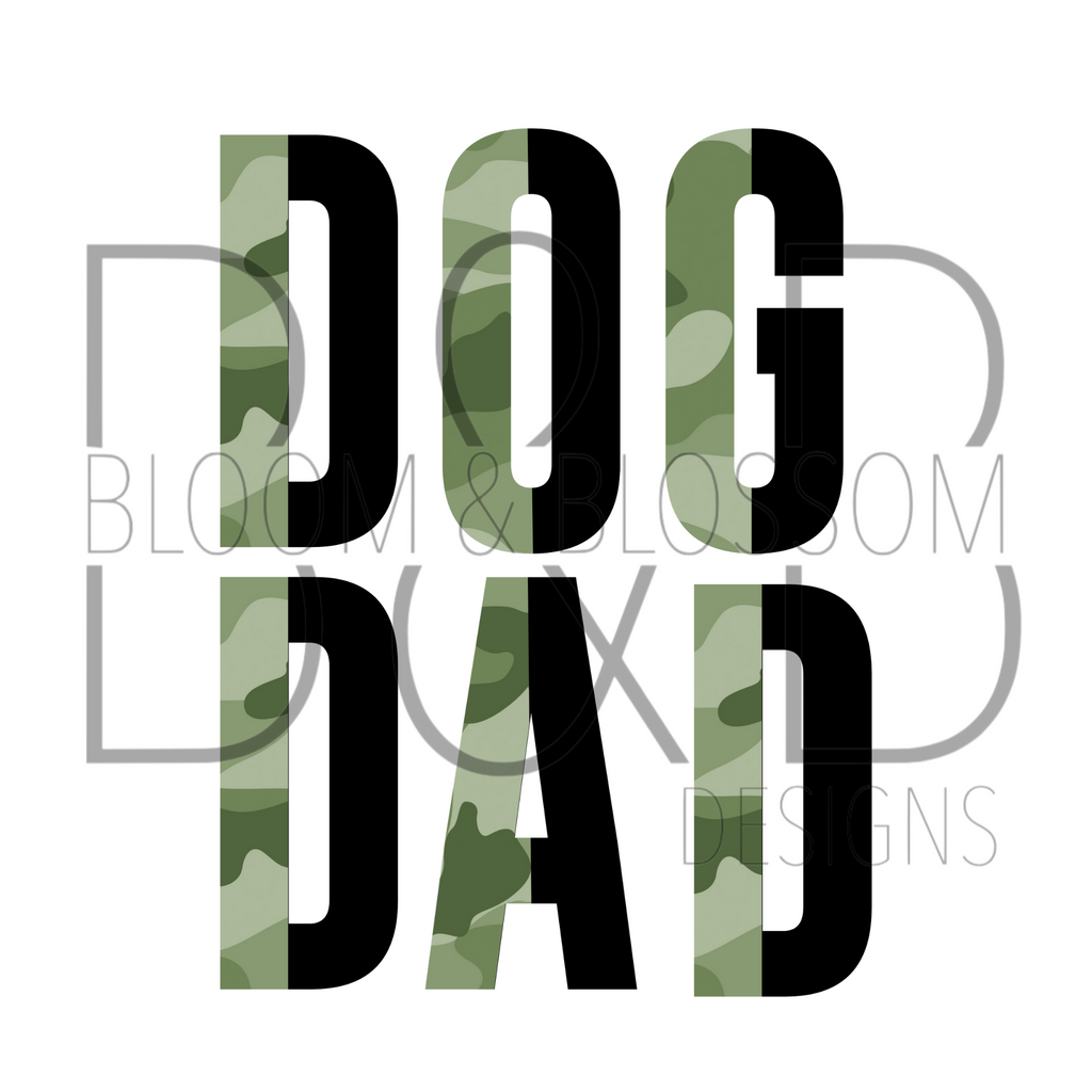 Dog Dad Half Camo Sublimation Print