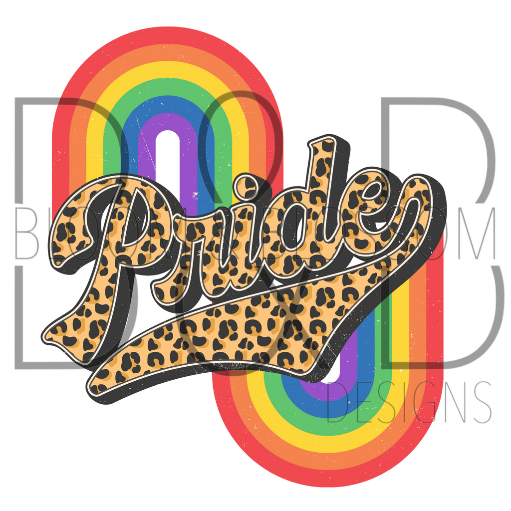 Pride Double Rainbow Leopard Sublimation Print