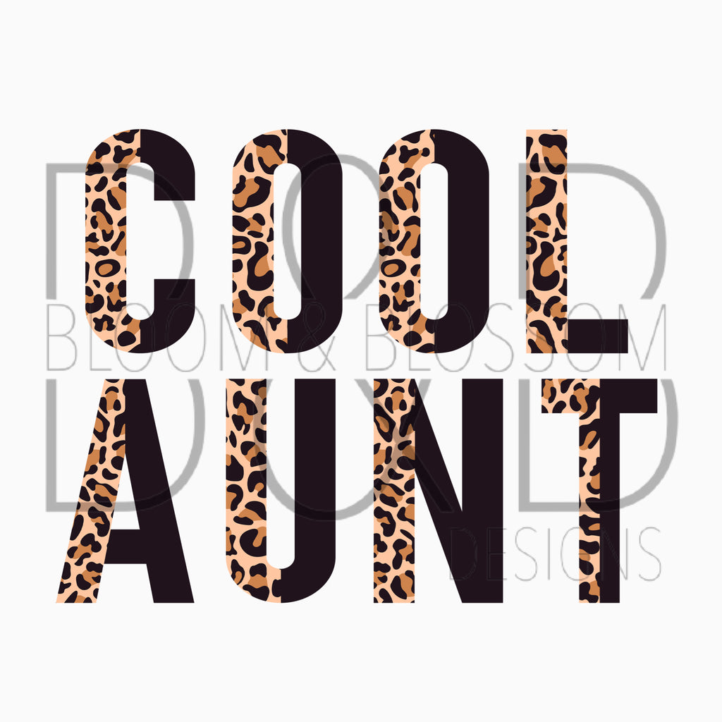 Cool Aunt Half Leopard & Black Sublimation Print