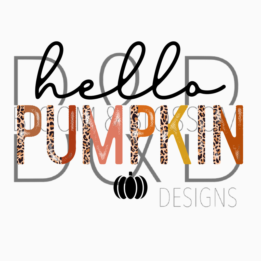Hello Pumpkin Distressed Sublimation Print