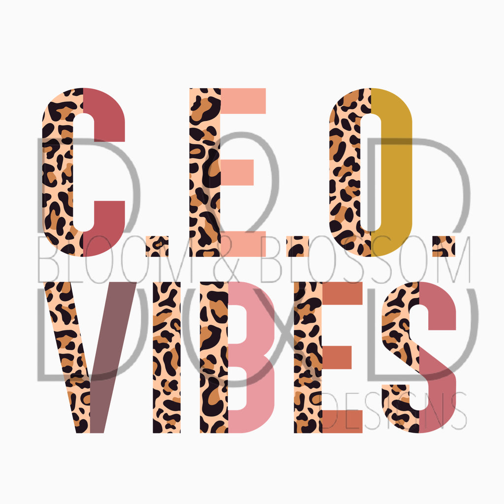 CEO Vibes Leopard & Neutrals Sublimation Print