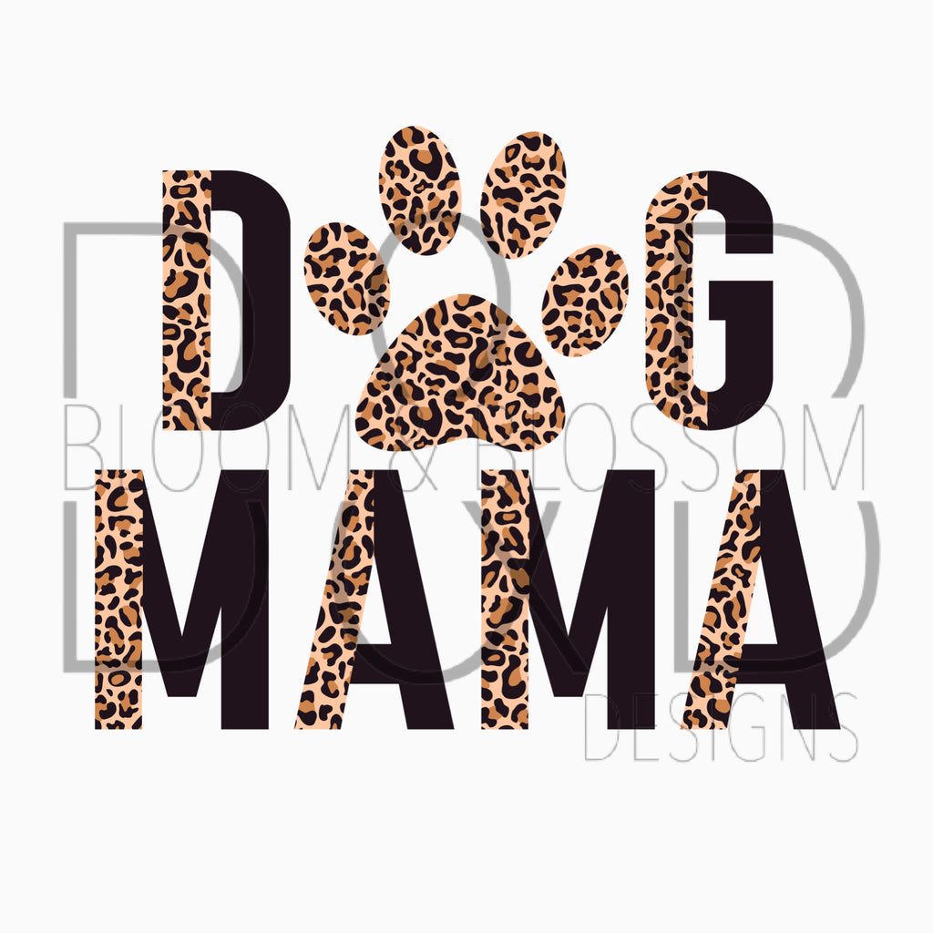 Dog Mama Leopard & Black Sublimation Print