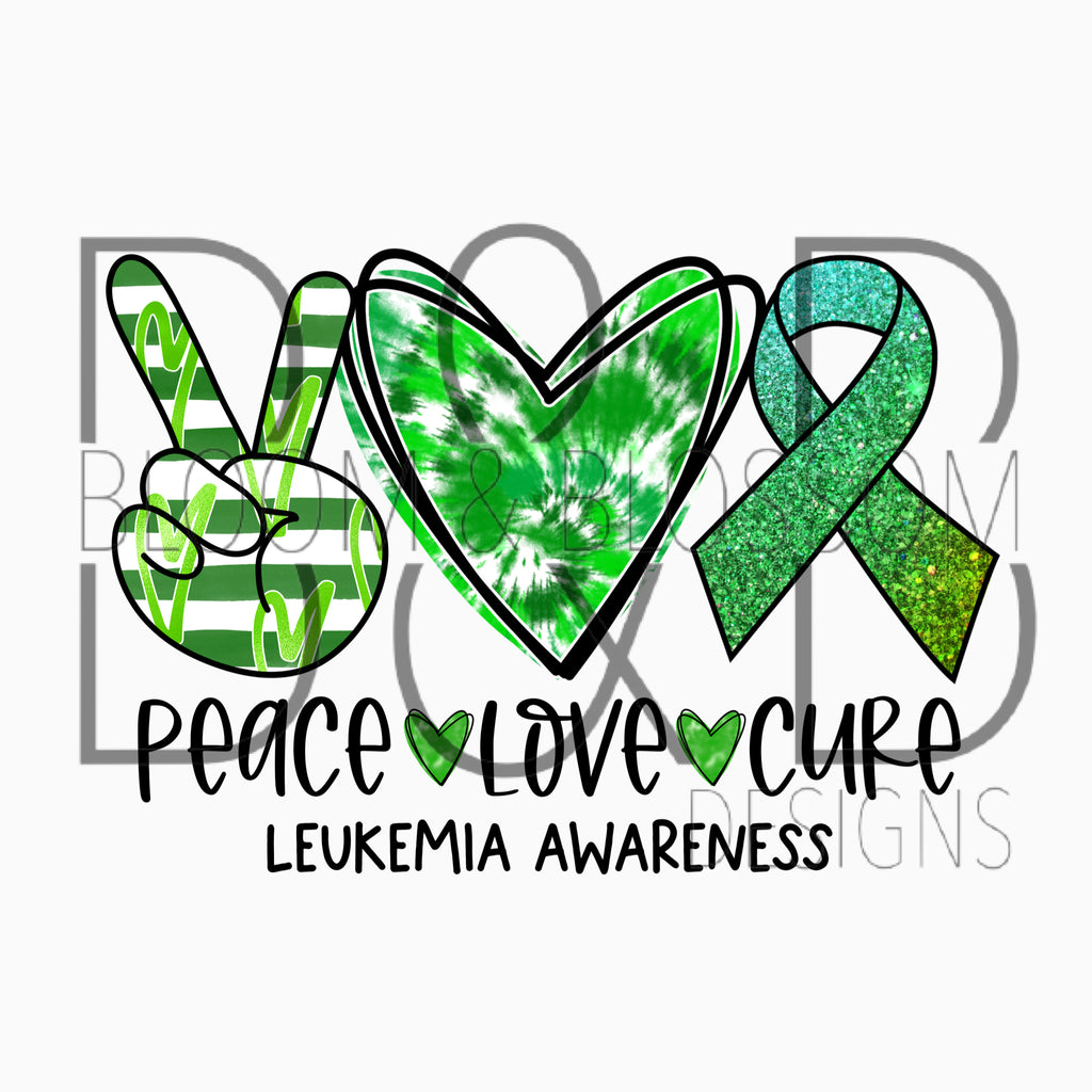Peace Love Cure Leukemia Tie Dye Sublimation Print