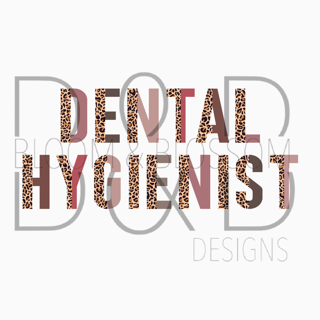 Dental Hygienist Leopard & Neutrals Sublimation Print