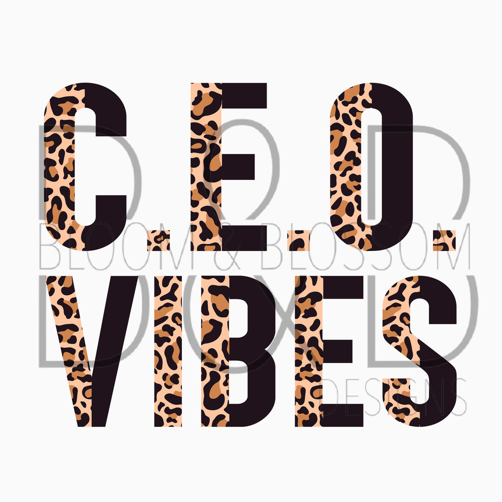 CEO Vibes Leopard & Black Sublimation Print
