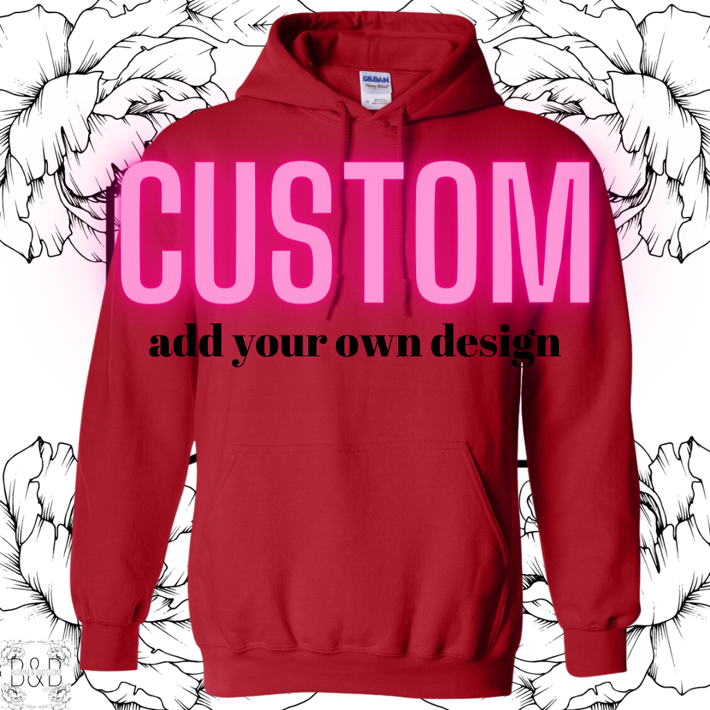 Custom Red Hoodie Bloom Blossom Designs