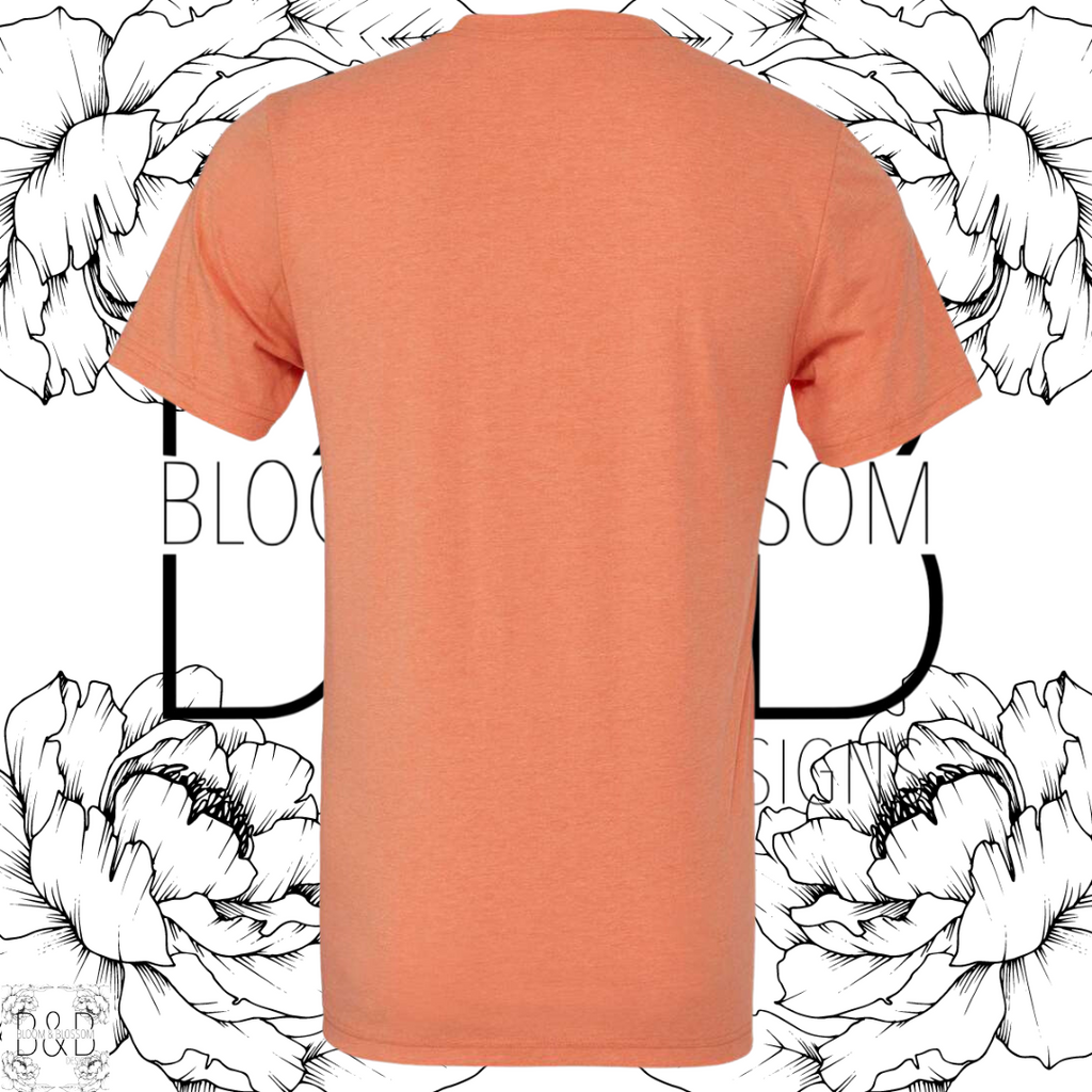 Custom Heather Orange Tee Bloom Blossom Designs