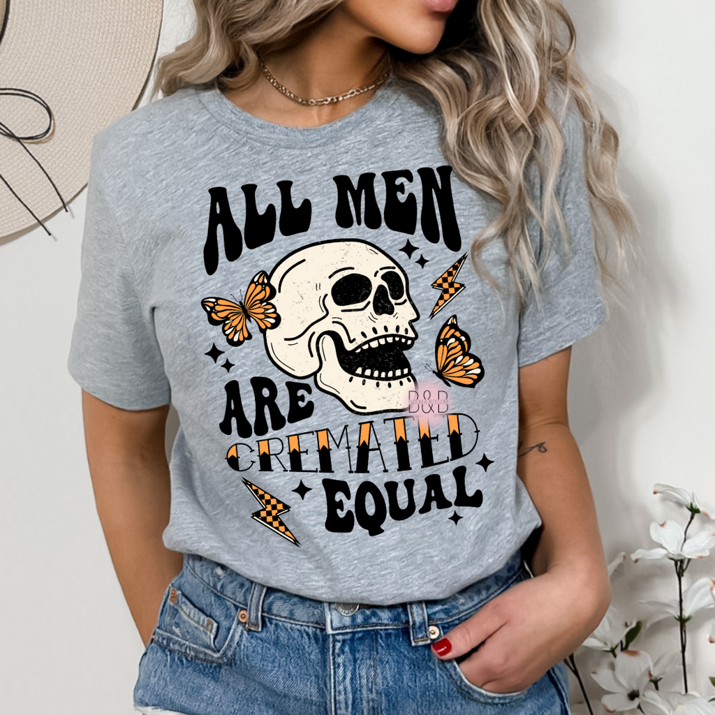 All Men Are Cremated Equally Athletic Grey Tee