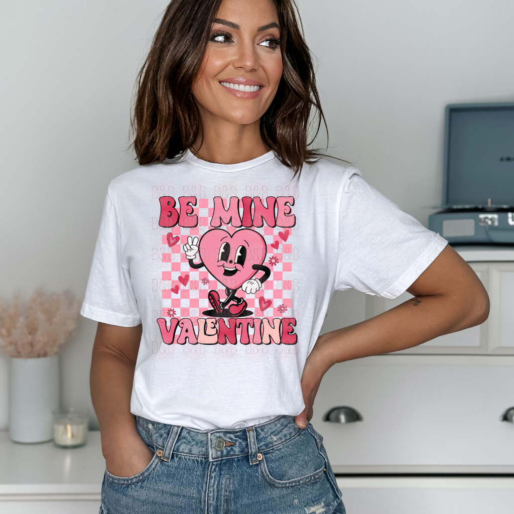 Be Mine Valentine Checkered Cutie - Direct To Film Transfer