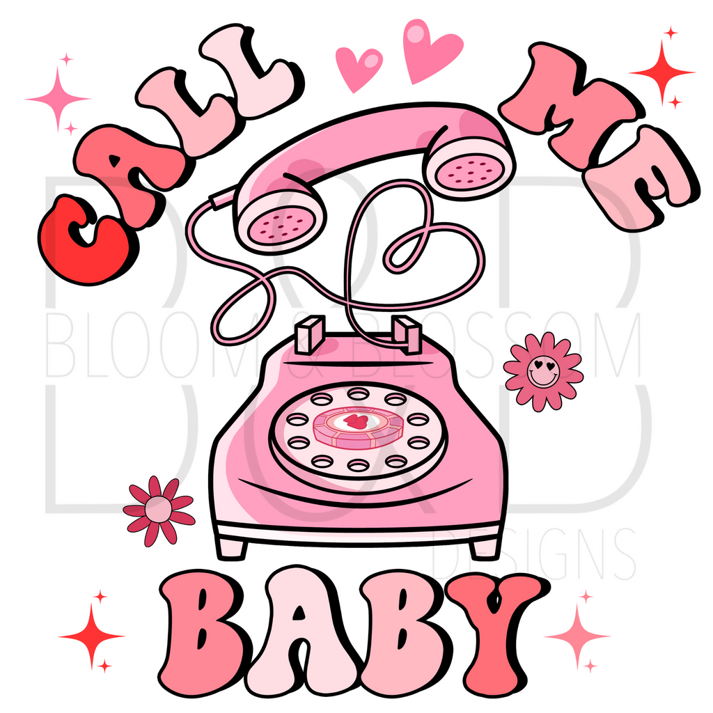 Call Me Baby Retro Phone Sublimation Print