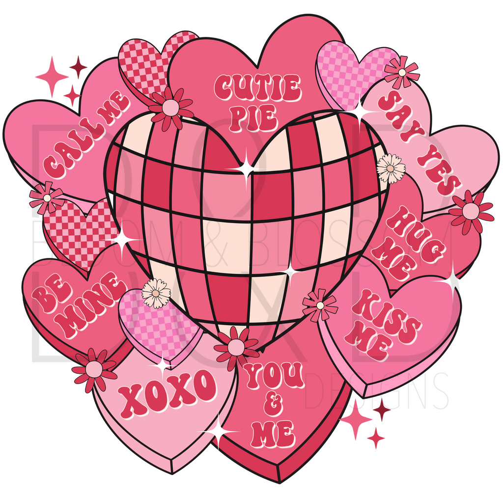 Candy Heart Collage Sublimation Print