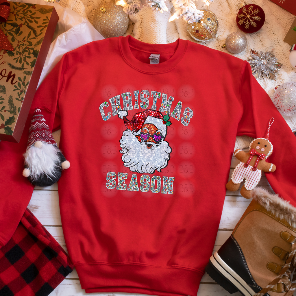 Christmas Season Santa Sequins - Direct To Film Transfer