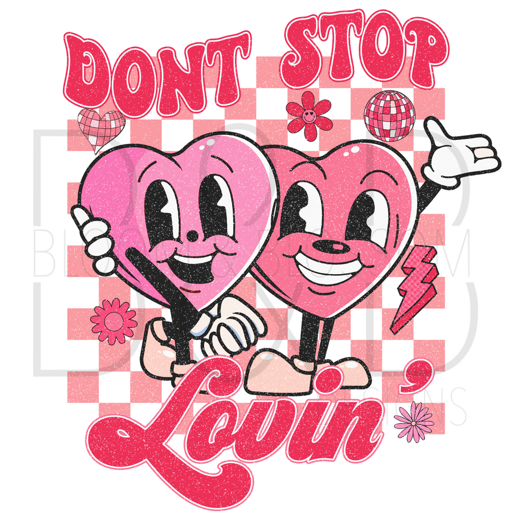 Dont Stop Lovin Checkered Cutie Besties Sublimation Print