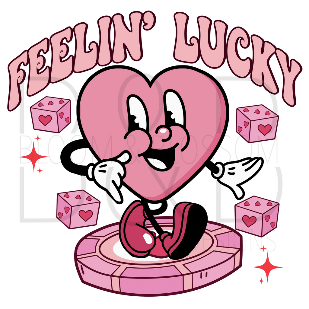 Feelin Lucky Cutie Heart Sublimation Print