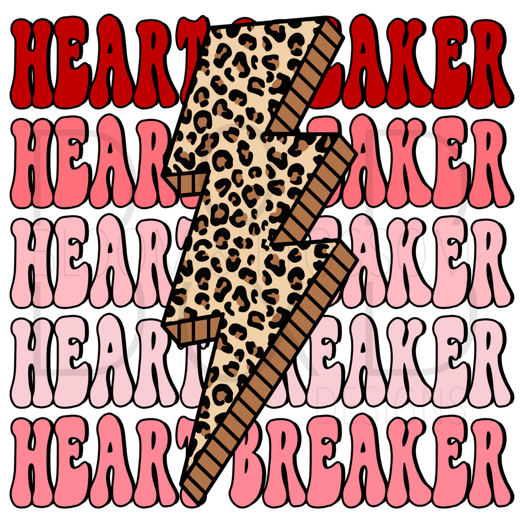 Heart Breaker Stacked Bolt Sublimation Print