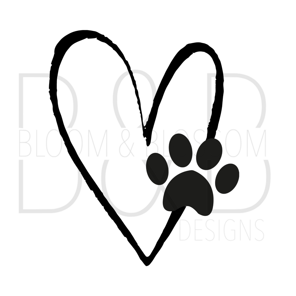 Heart Paw Sublimation Print