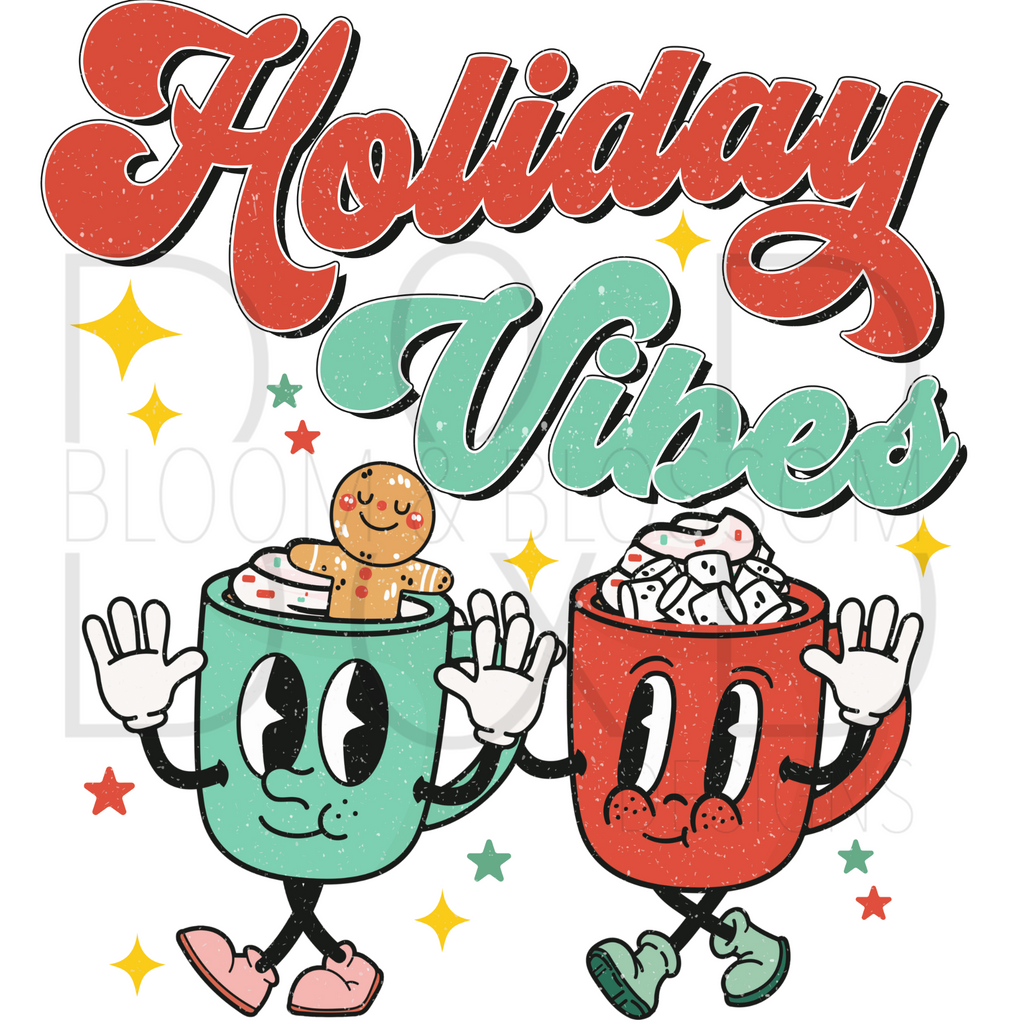 Holiday Vibes Hot Cocoa Cuties Sublimation Print