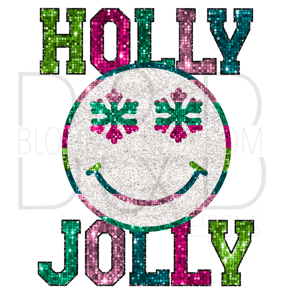 Holly Jolly Glitz Sublimation Print