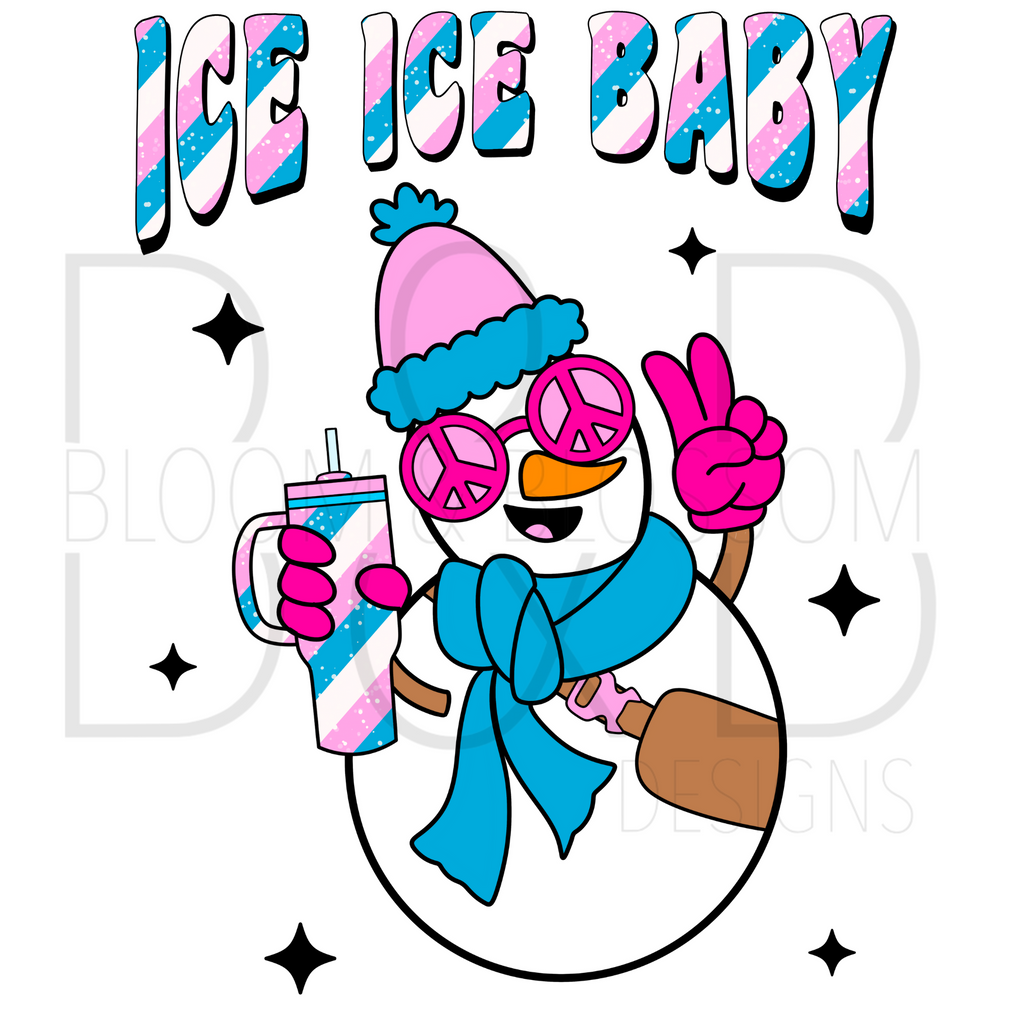 Ice Ice Baby Snowman Sublimation Print