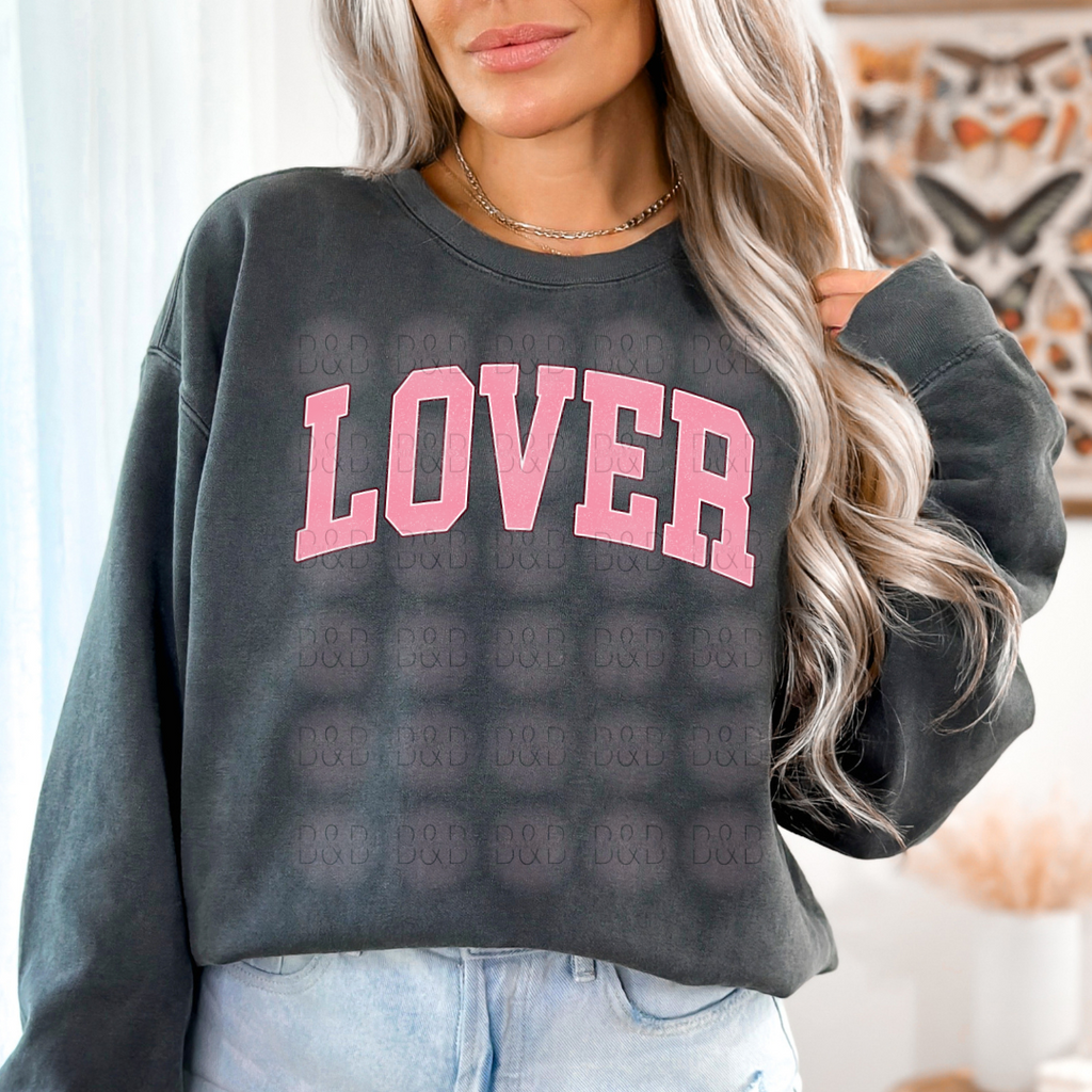 Lover Distressed Varsity - Direct To Film Transfer