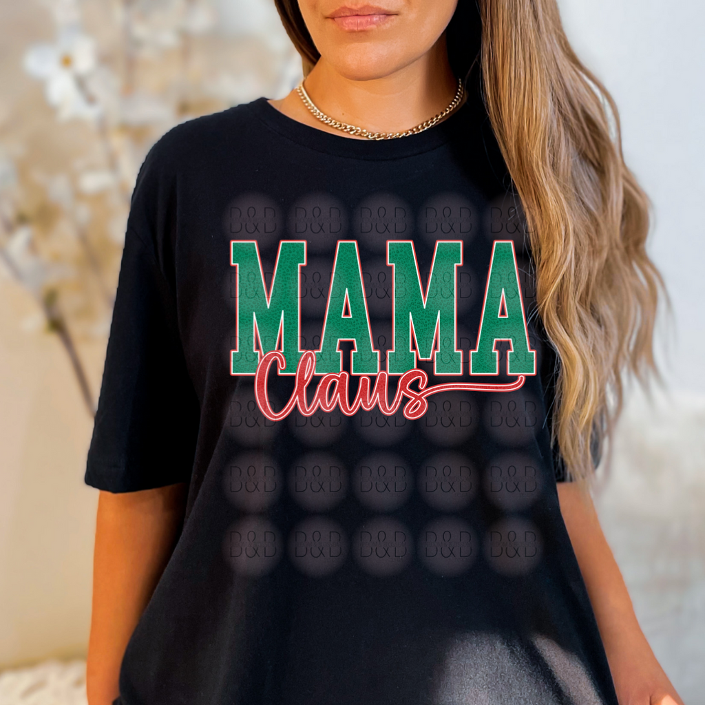 Mama Claus Leopard Red Green - Direct To Film Transfer