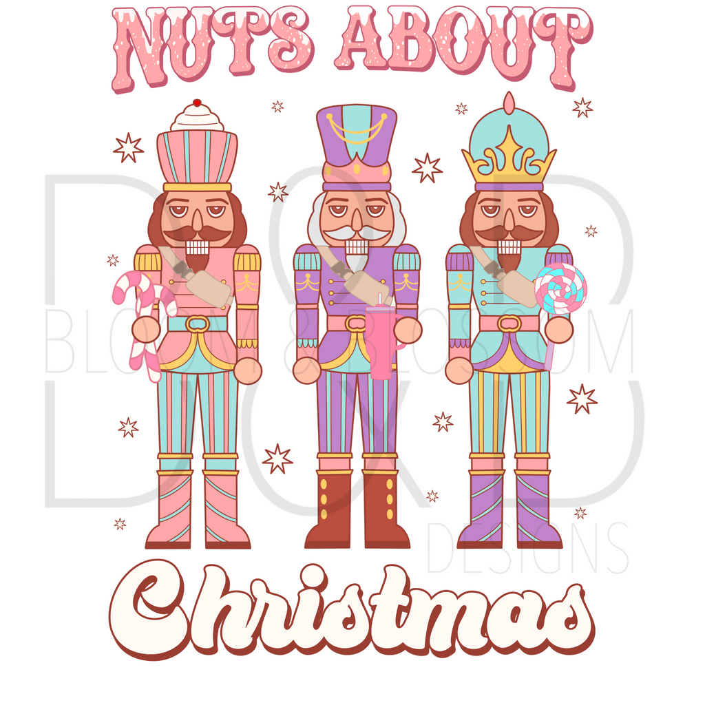 Nuts About Christmas Pastel Sublimation Print