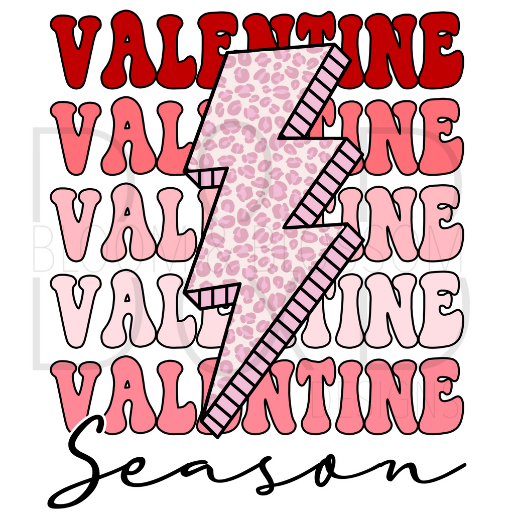 Valentine Season Stacked Bolt Sublimation Print