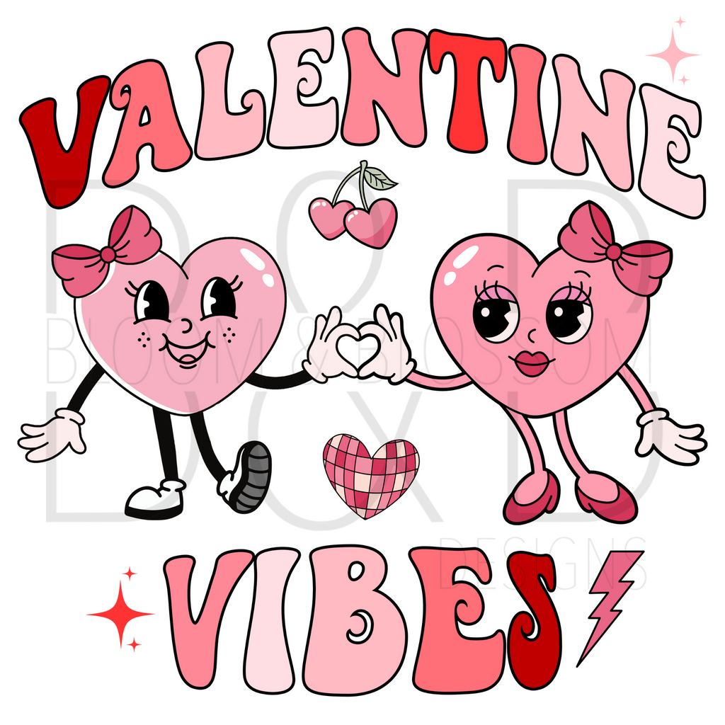 Valentine Vibes Heart Cuties Sublimation Print
