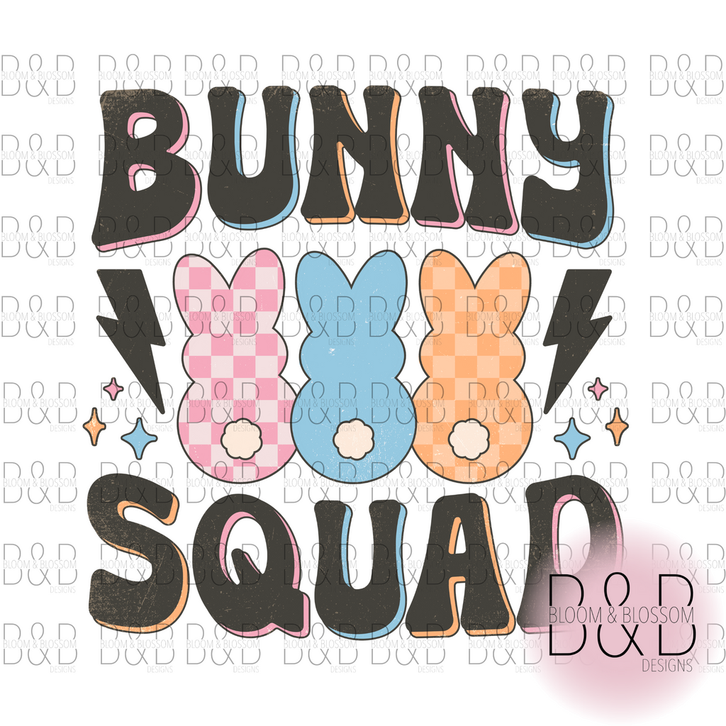 Bunny Squad Lightning Sparkle Sublimation Print