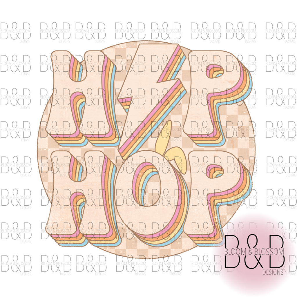 Hip Hop Retro Circle Sublimation Print