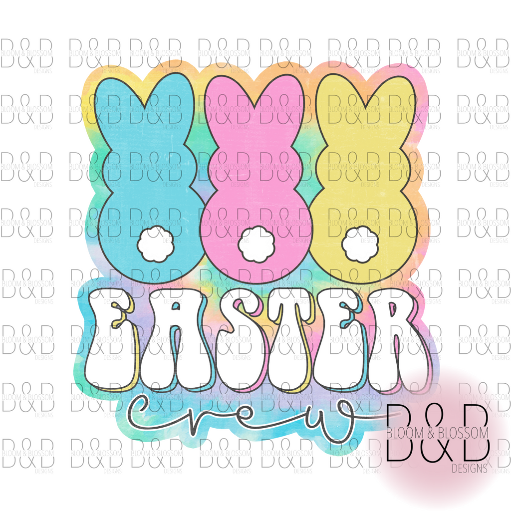 Easter Crew Pastel Tie Dye Sublimation Print