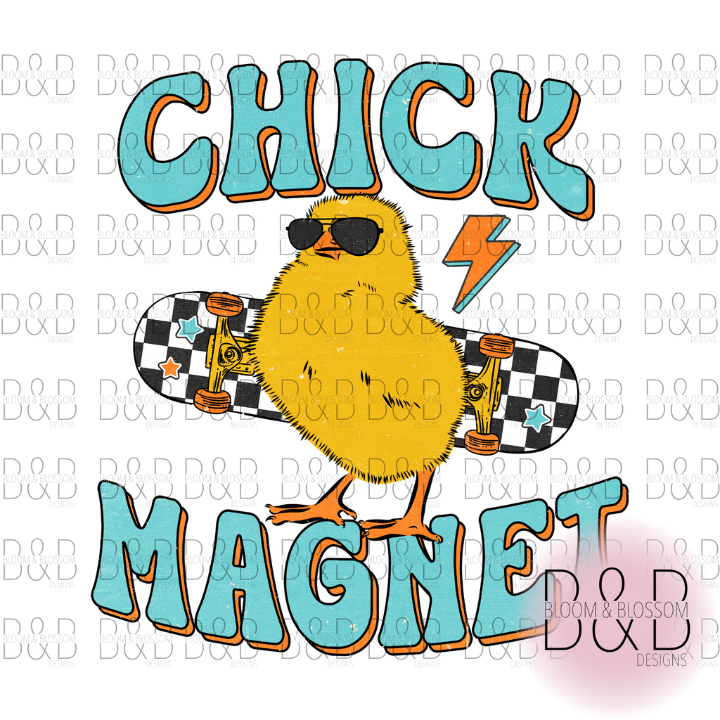 Chick Magnet Skateboard Sublimation Print