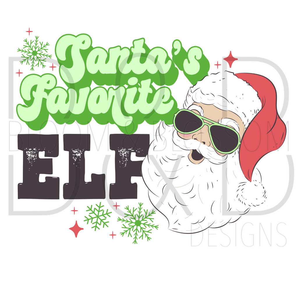 Santas Favorite Elf Green 2 Sublimation Print