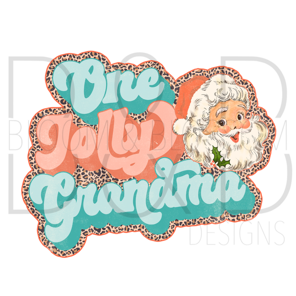 One Jolly Grandma Retro 2 Sublimation Print