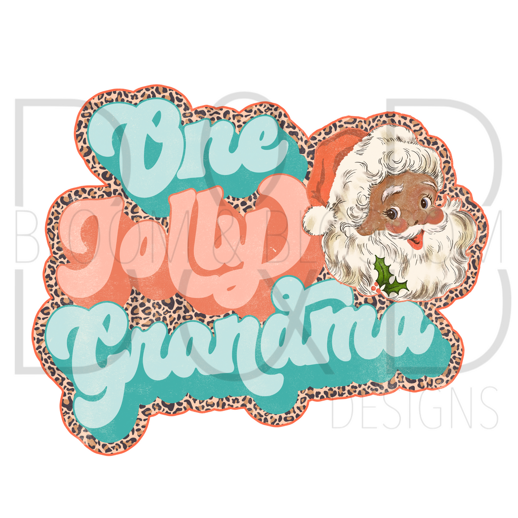 One Jolly Grandma Retro 1 Sublimation Print