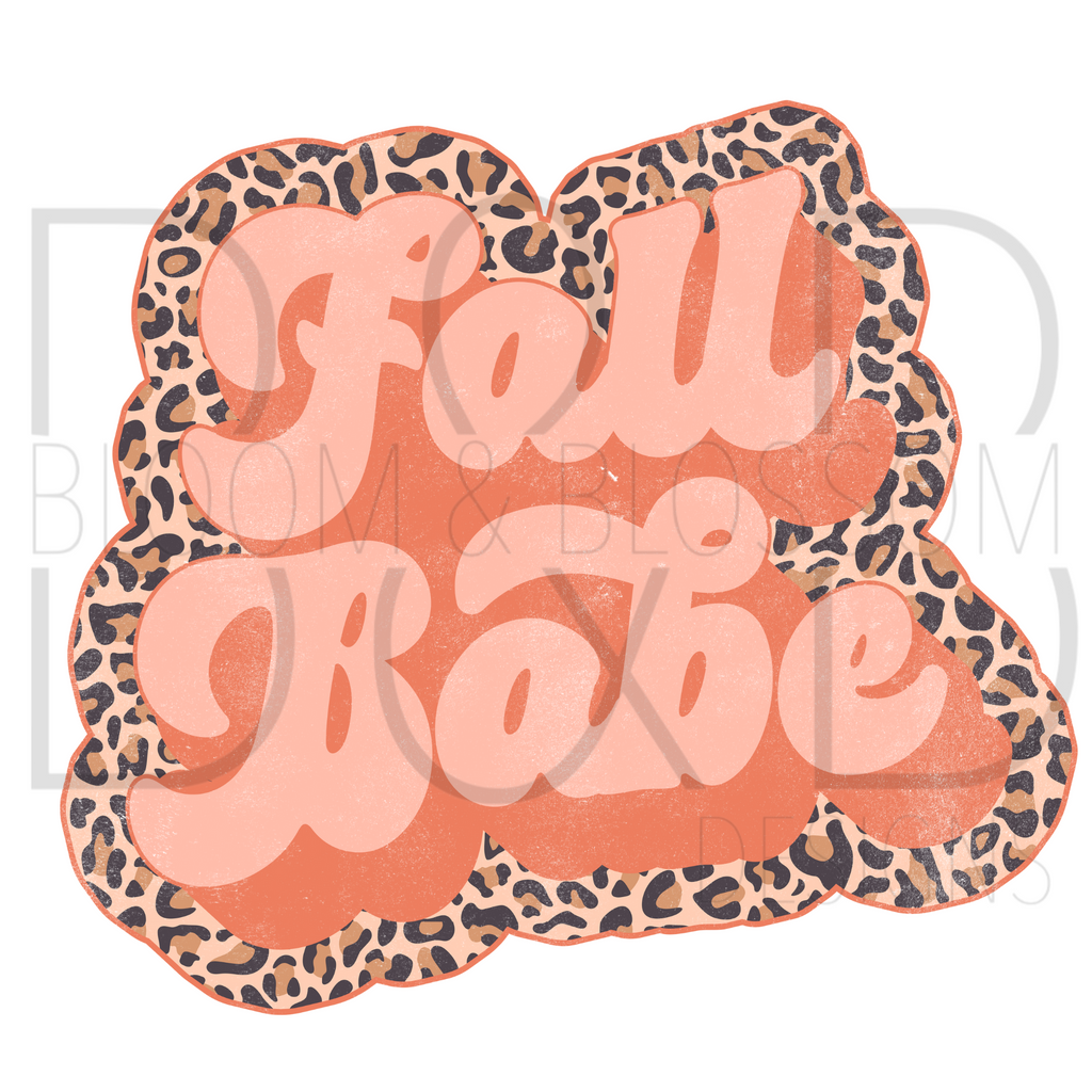 Fall Babe Leopard Retro Sublimation Print