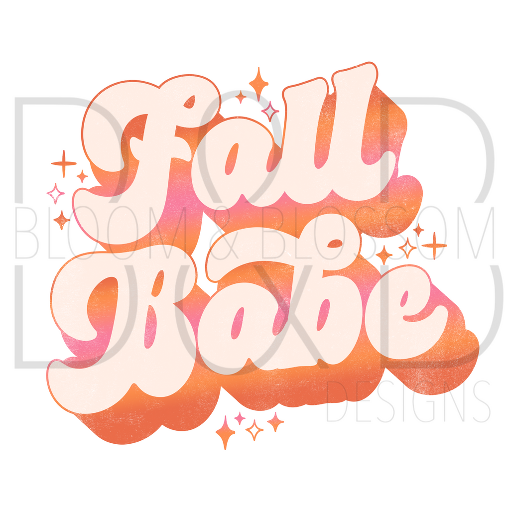Fall Babe Retro Sparkle Sublimation Print