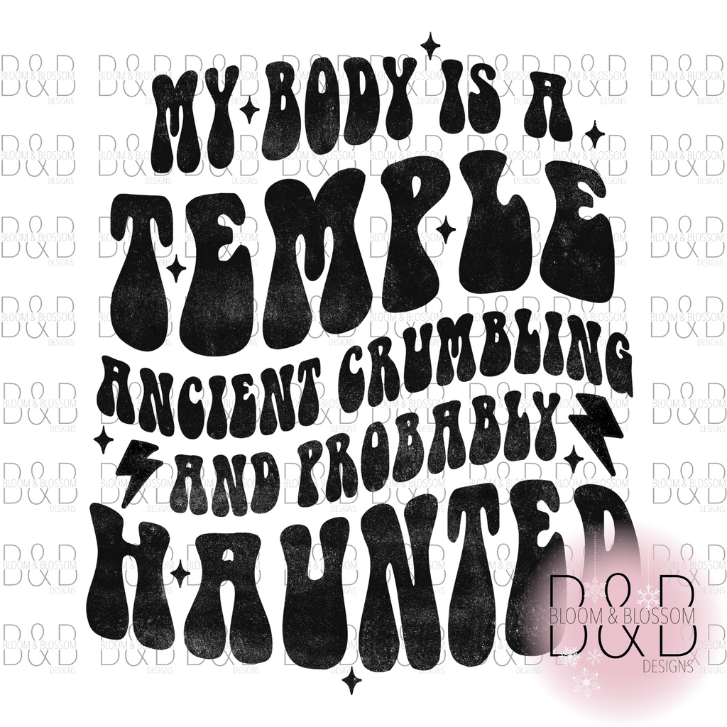 My Body Is A Temple Retro Sublimation Print