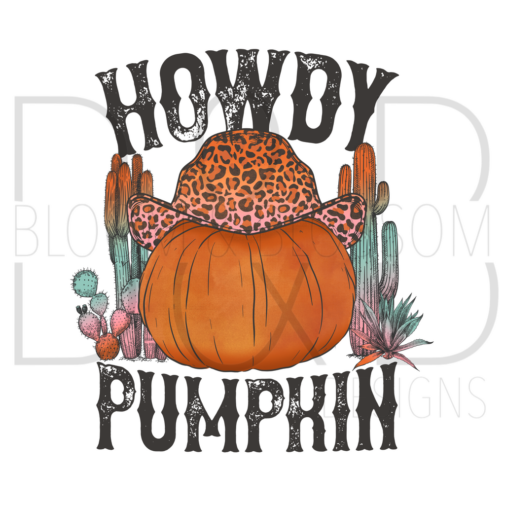 Howdy Pumpkin Sublimation Print