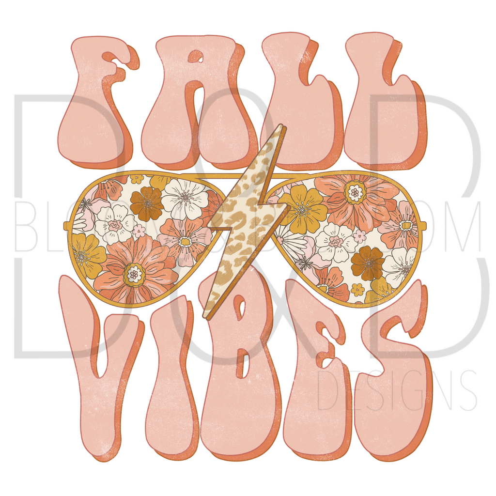Fall Vibes Floral Glasses Sublimation Print