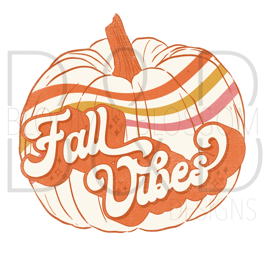 Fall Vibes White Pumpkin Sublimation Print
