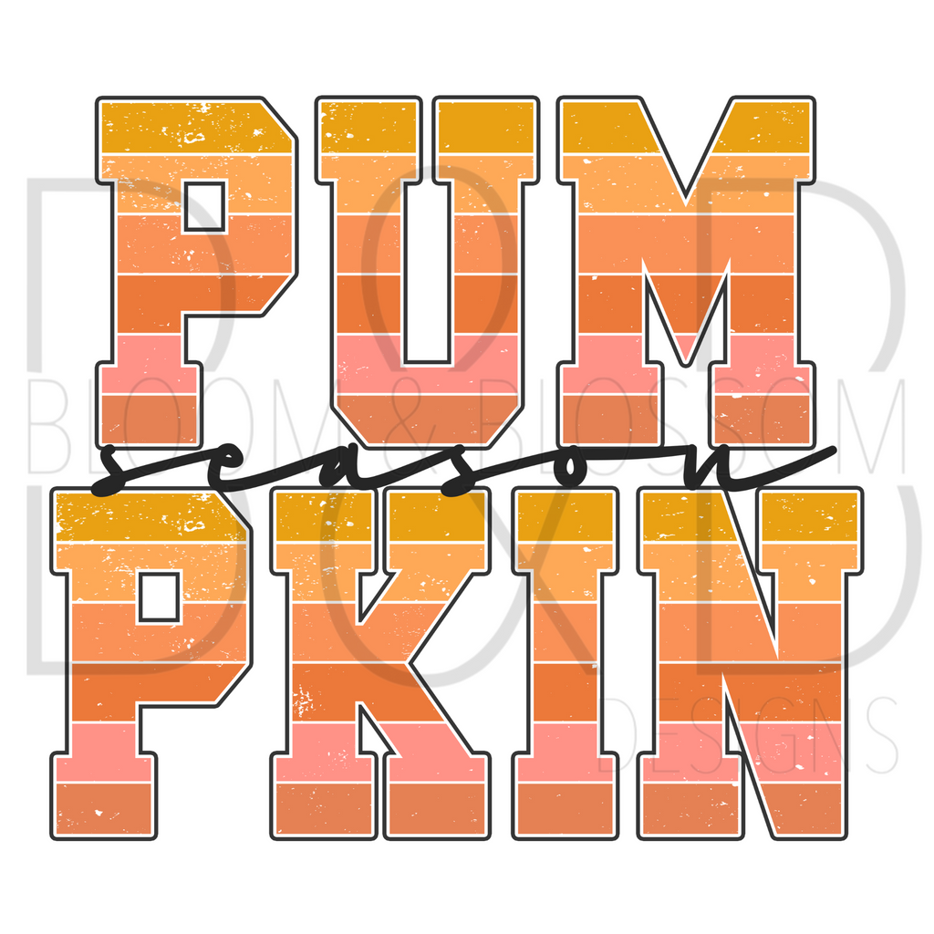 Pumpkin Season Strip Orange Sublimation Print