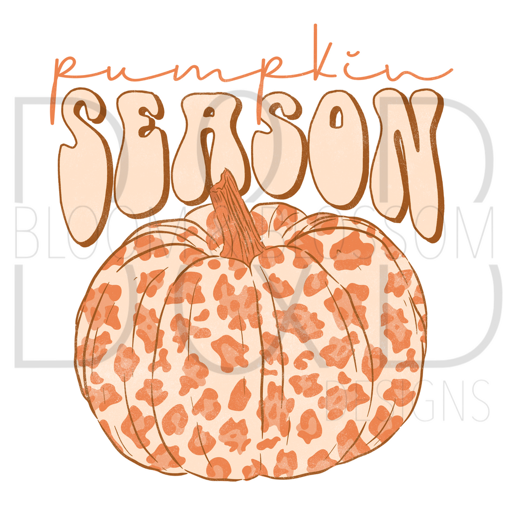 Pumpkin Season Vintage Leopard Print Sublimation Print
