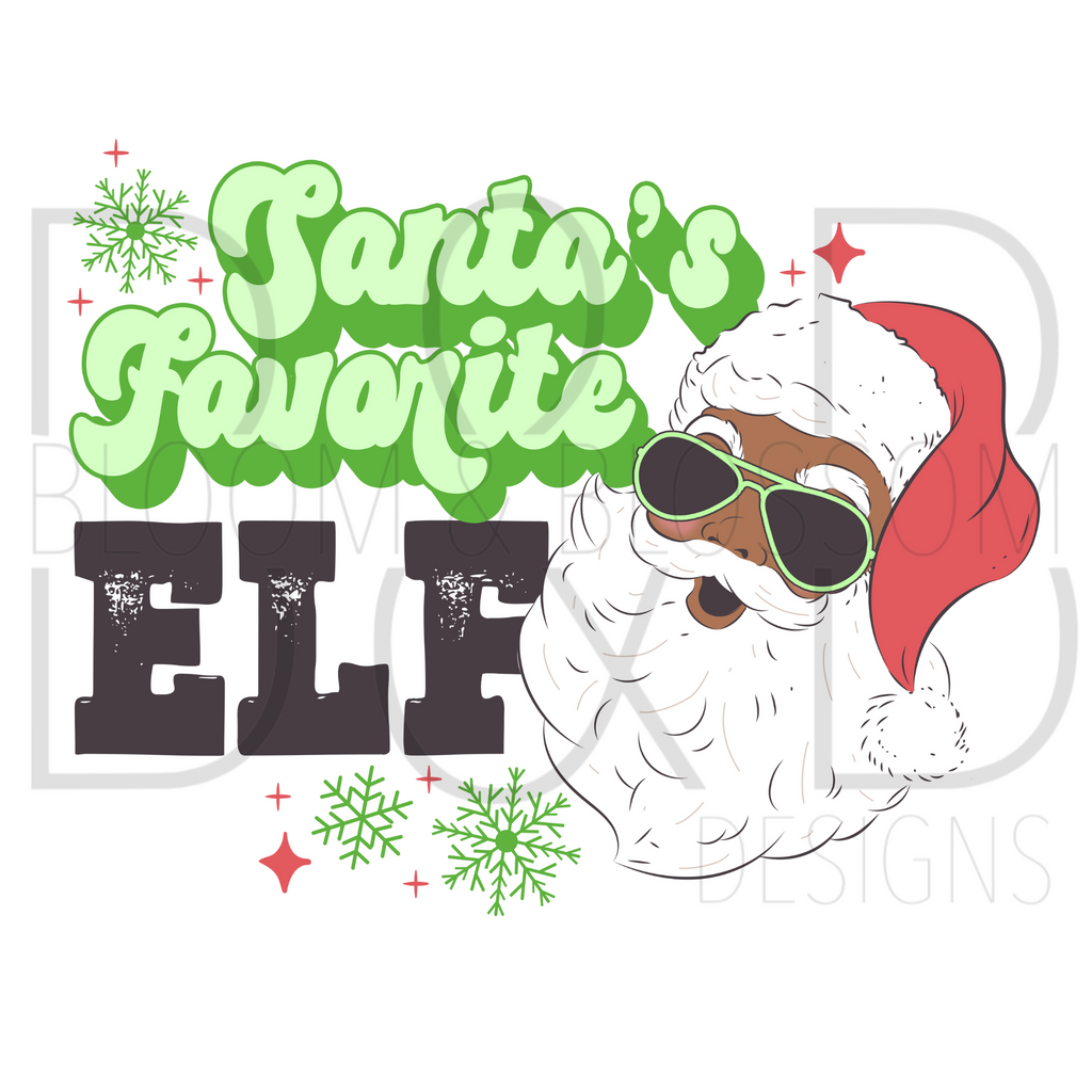 Santas Favorite Elf Green 1 Sublimation Print