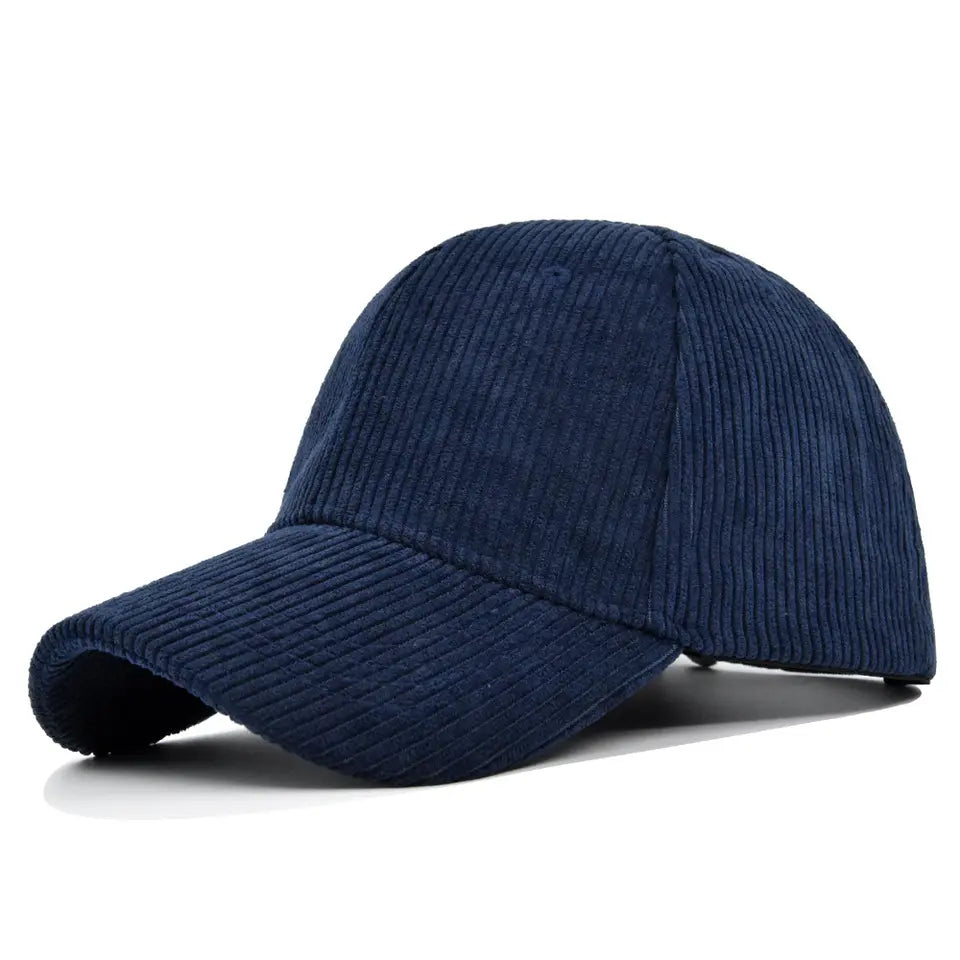 Navy Blue Corduroy Adult Hat