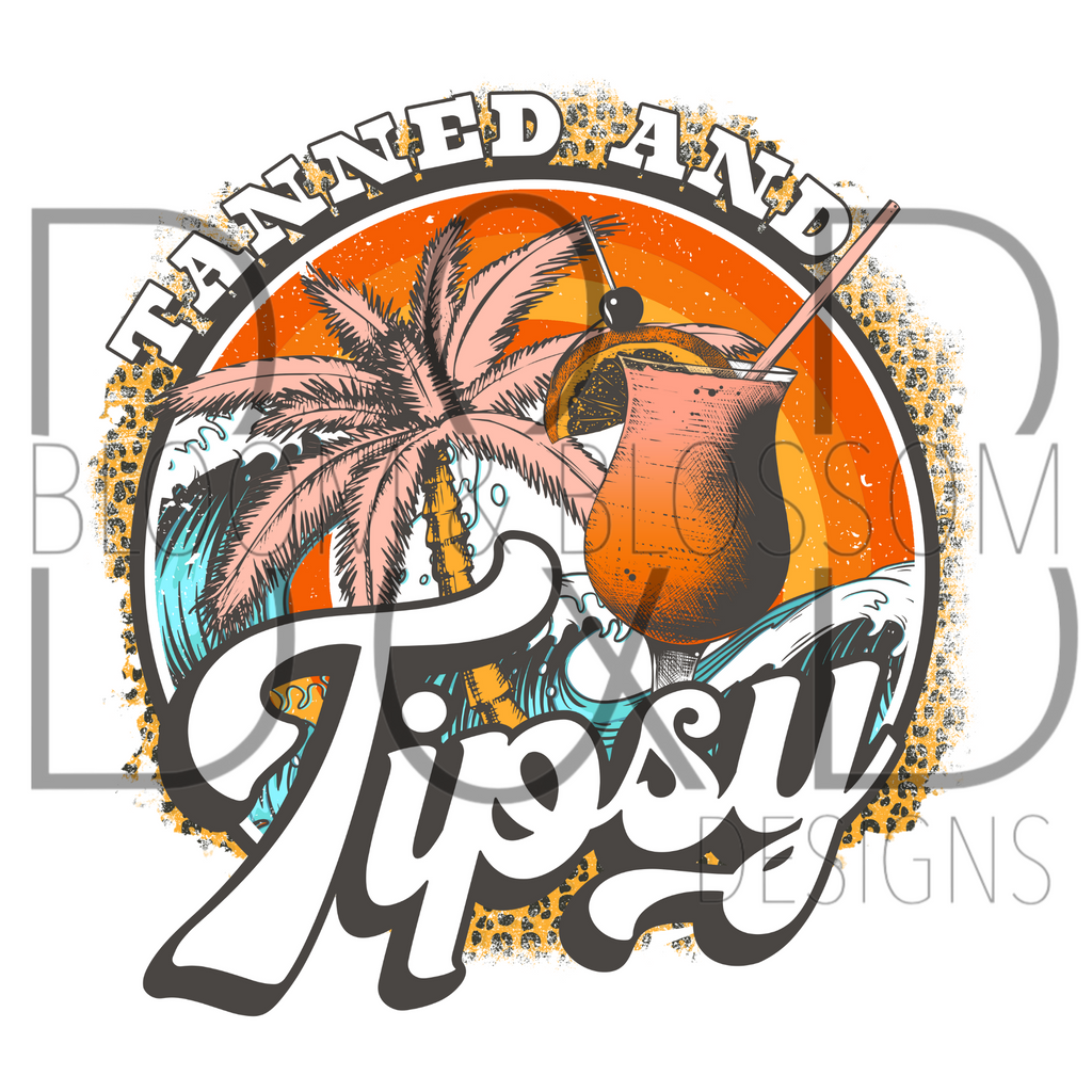 Tanned & Tipsy Retro Sublimation Print