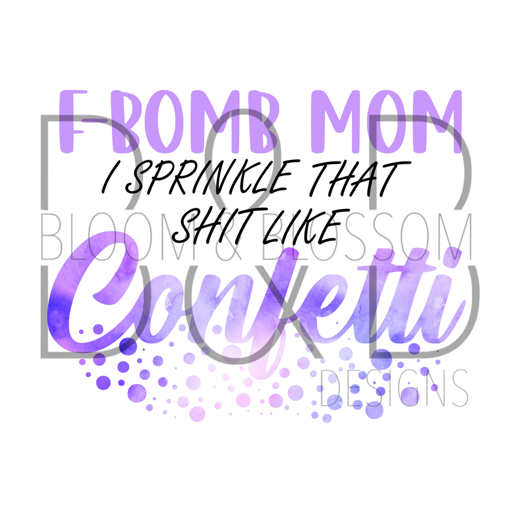 F-Bomb Mom Purple Sublimation Print