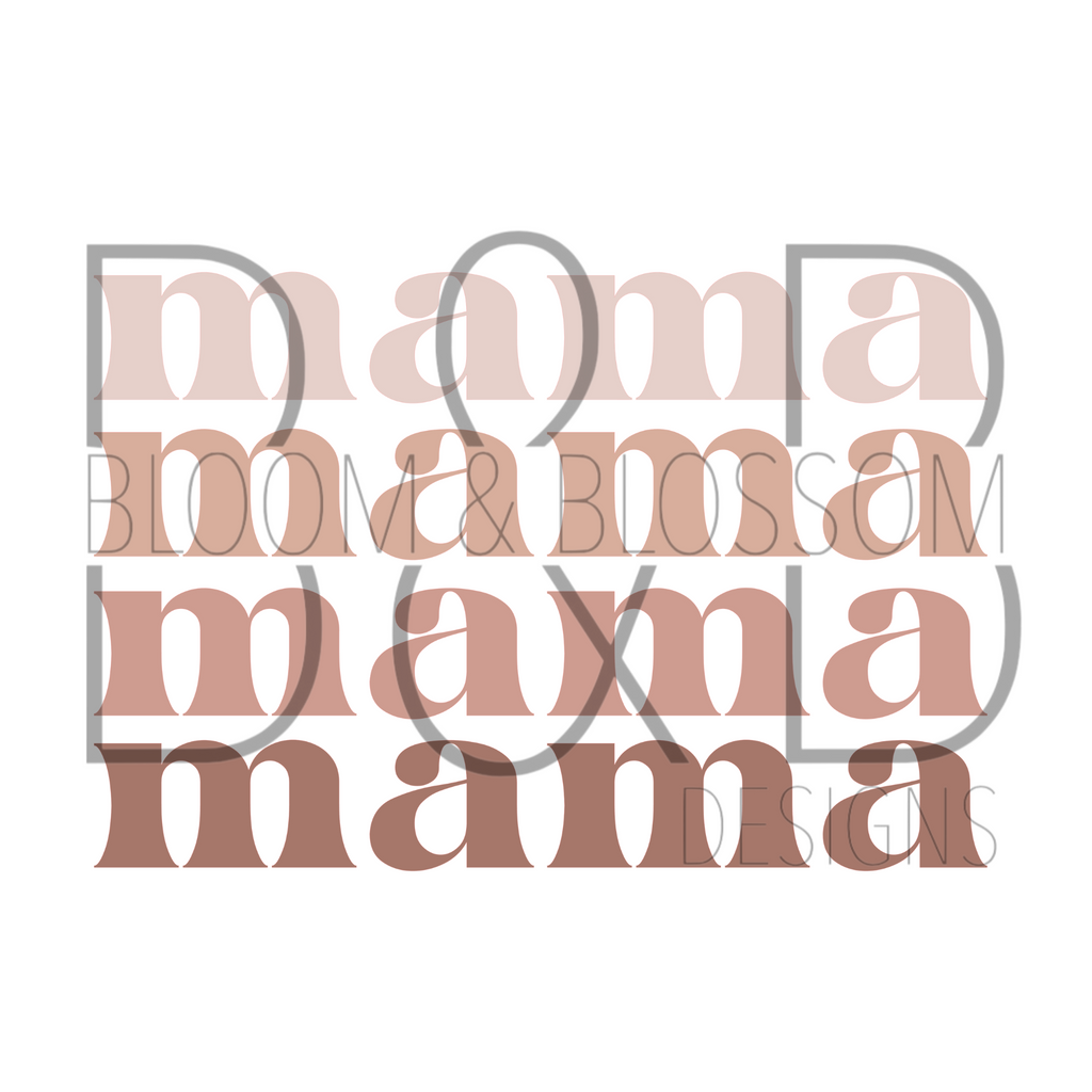Mama Stacked Neutral Nudes Sublimation Print