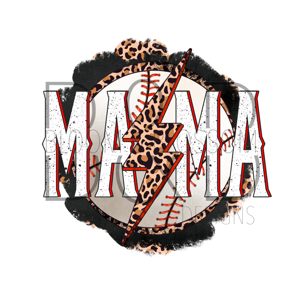 Baseball Mama Leopard Print Sublimation Print